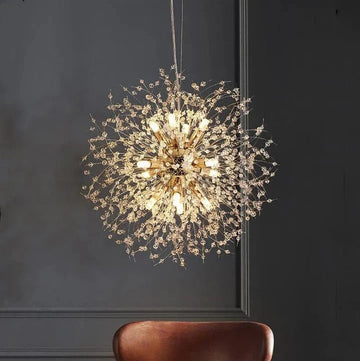 Dominic Modern Round Crystal Gold Pendant Light - Camilalamps - CAM1400 - 2
