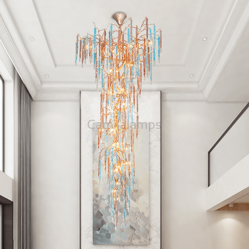 Dora Colorful Crystal Staircase Chandelier - Camilalamps - ILC0521
