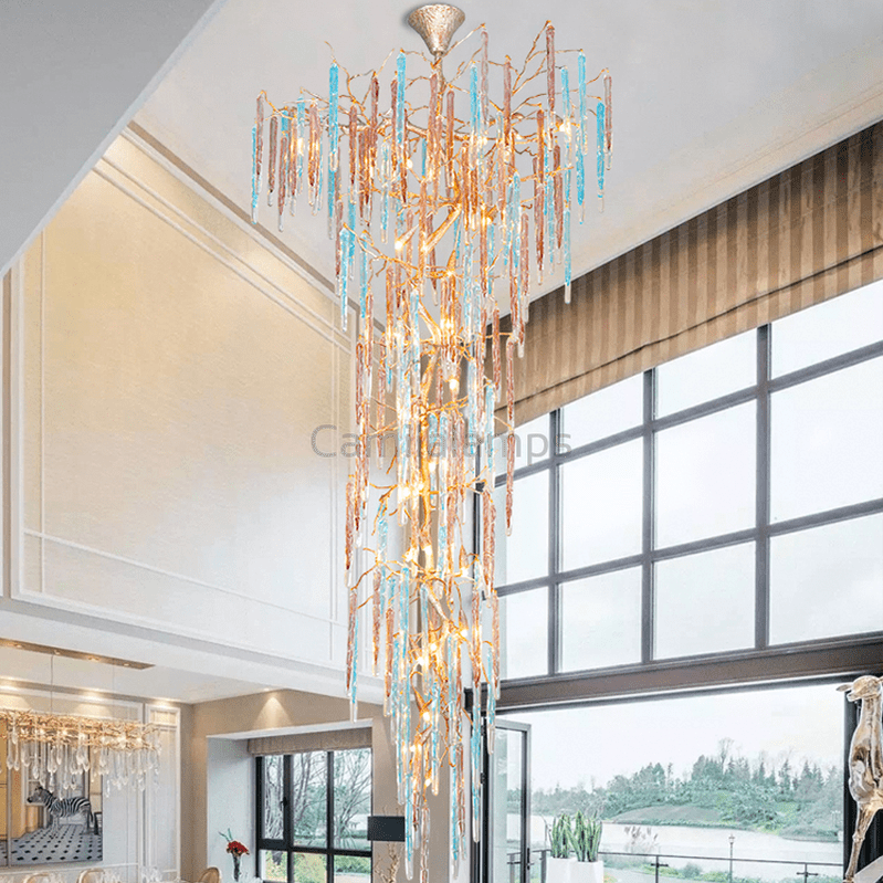 Dora Colorful Crystal Staircase Chandelier - Camilalamps - ILM0521