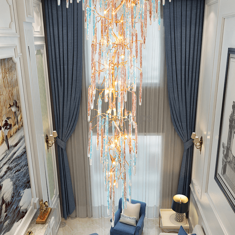 Dora Colorful Crystal Staircase Chandelier - Camilalamps - ILM0521