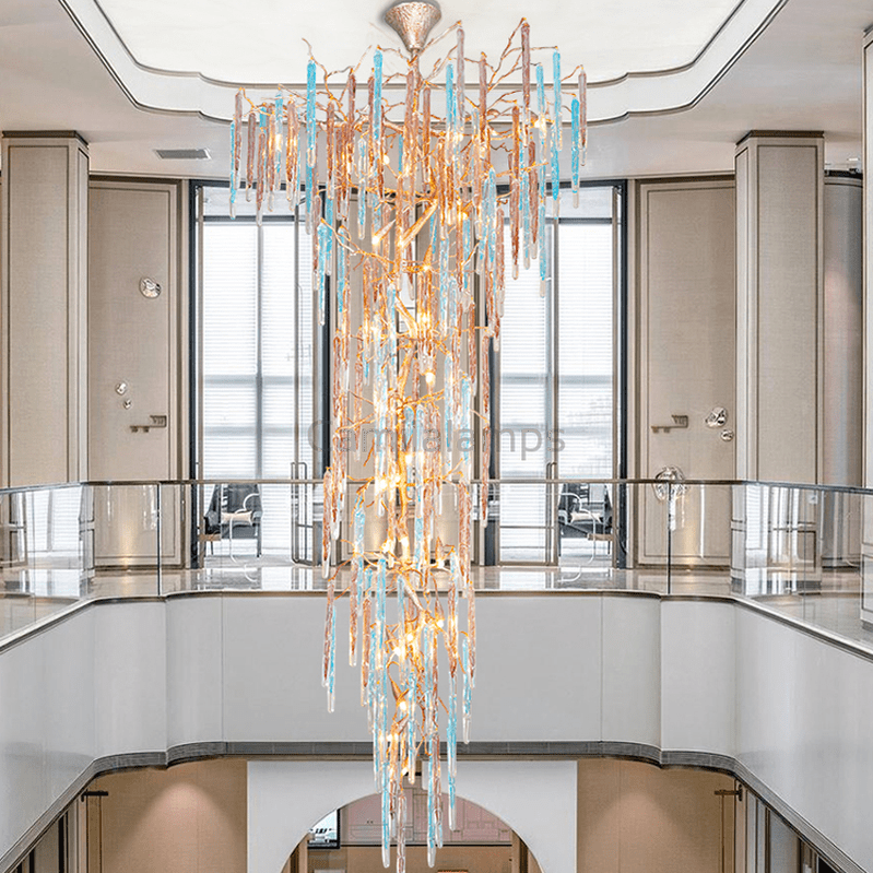 Dora Colorful Crystal Staircase Chandelier - Camilalamps - ILC0521