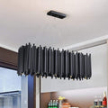 Dore Black Tubular Rectangle Chandelier 32