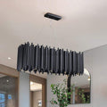 Dore Black Tubular Rectangle Chandelier 32