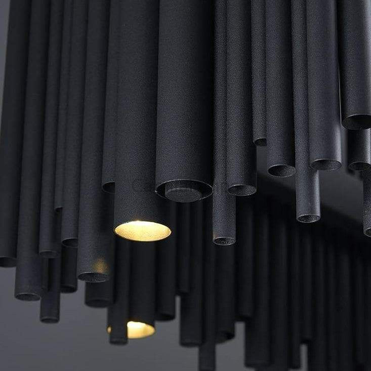 Dore Black Tubular Rectangle Chandelier 32" 40" - Camilalamps - CA - Dore - L31 - 1