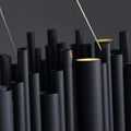 Dore Black Tubular Rectangle Chandelier 32