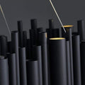 Dore Black Tubular Rectangle Chandelier 32
