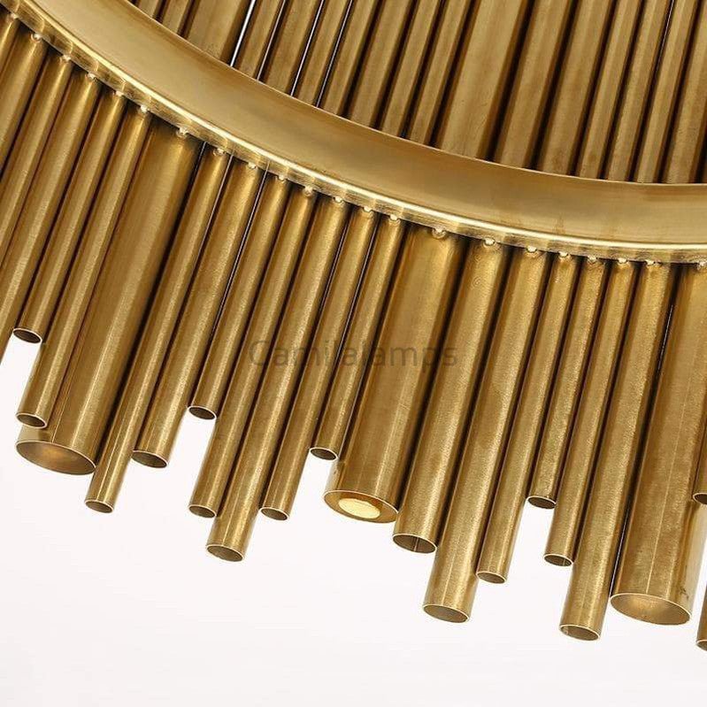 Dore Brass Tubular Rectangle Chandelier 32" 39" - Camilalamps - CA - Dore - BL32 - 1
