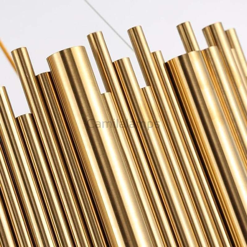 Dore Brass Tubular Rectangle Chandelier 32" 39" - Camilalamps - Ca-1Dore-1BL32-11