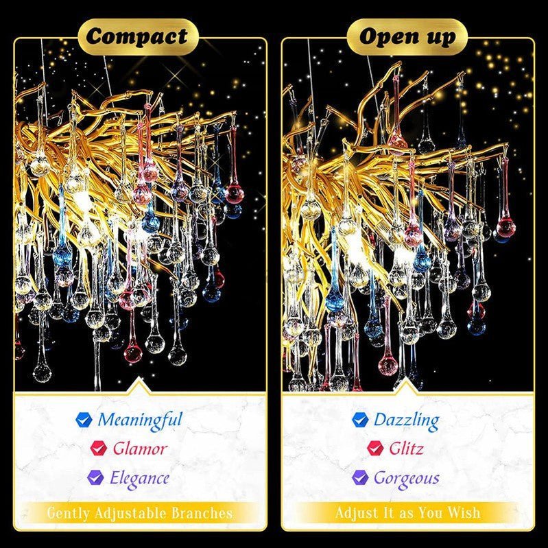 Doris Crystal Branch Chandelier 23.5"D Gold - Camilalamps - Ca-1539