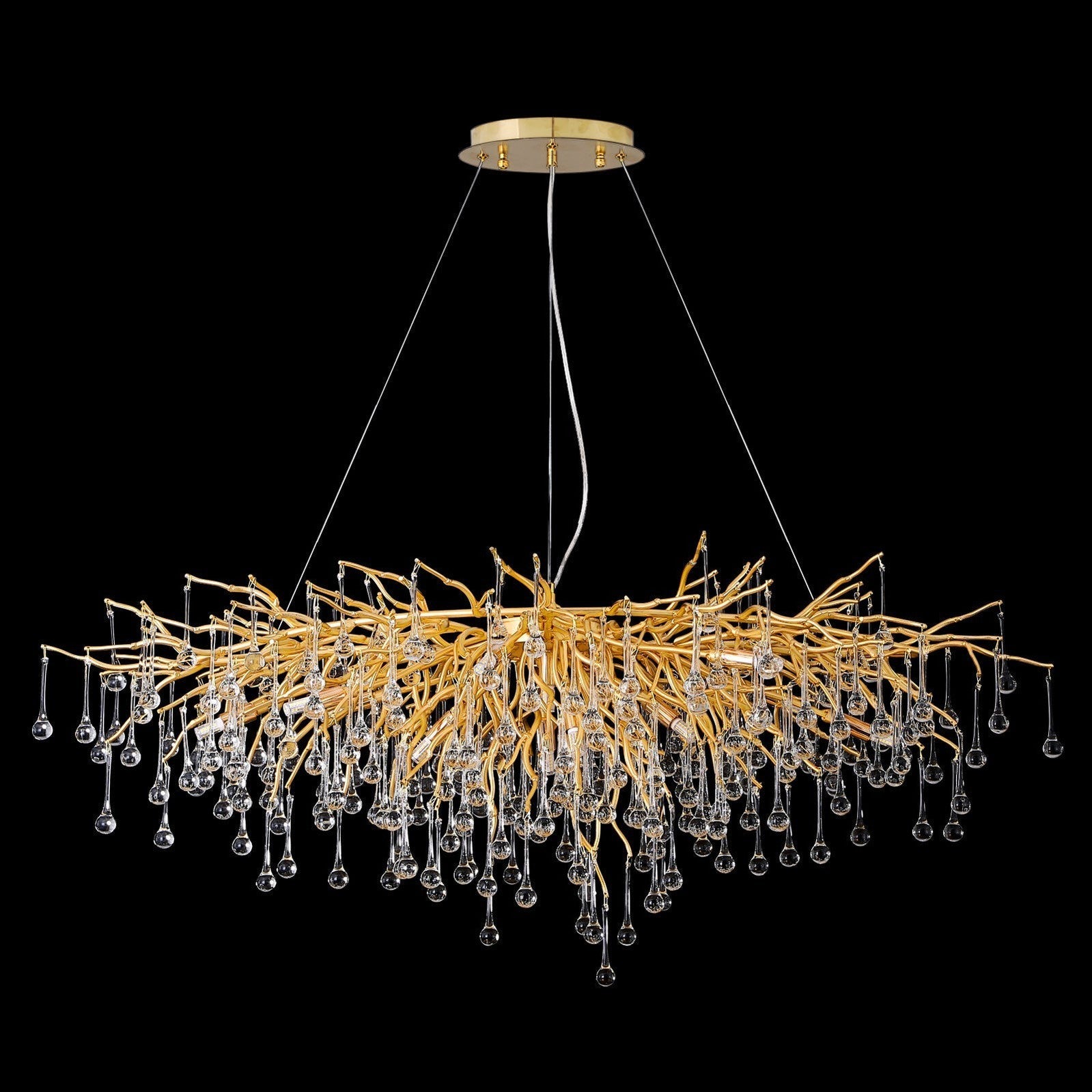 Doris Crystal Rectangular Branch Chandelier L45" - Camilalamps - CA - 531