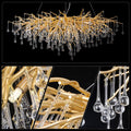 Doris Crystal Rectangular Branch Chandelier L45