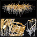 Doris Crystal Rectangular Branch Chandelier L45