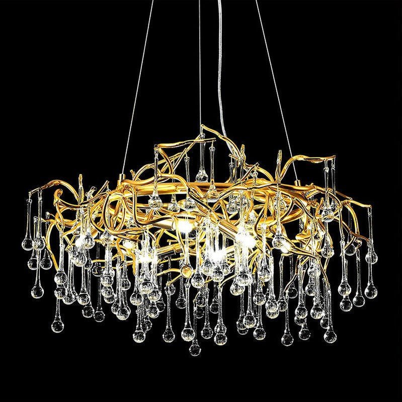Doris Crystal Round Branch Chandelier 23.5"D Gold - Camilalamps - CA - 536