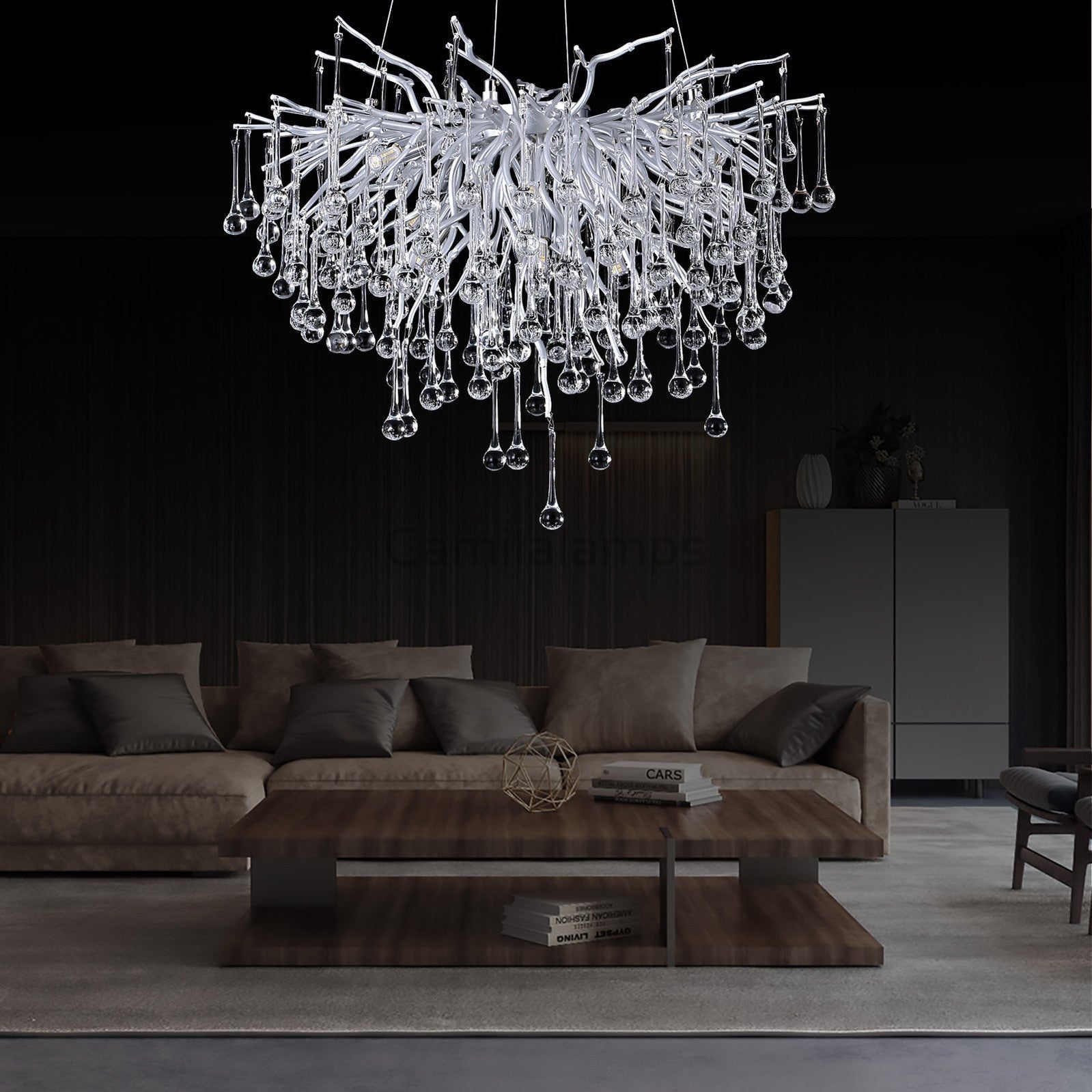 Doris Rain Branch Chandelier Dia 23.5" Silver - Camilalamps - CA - 533