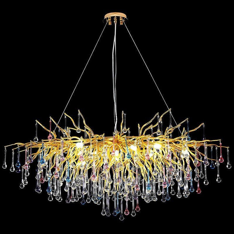 Doris Rain Crystal Branch Chandelier 54"L - Camilalamps - CA - 538