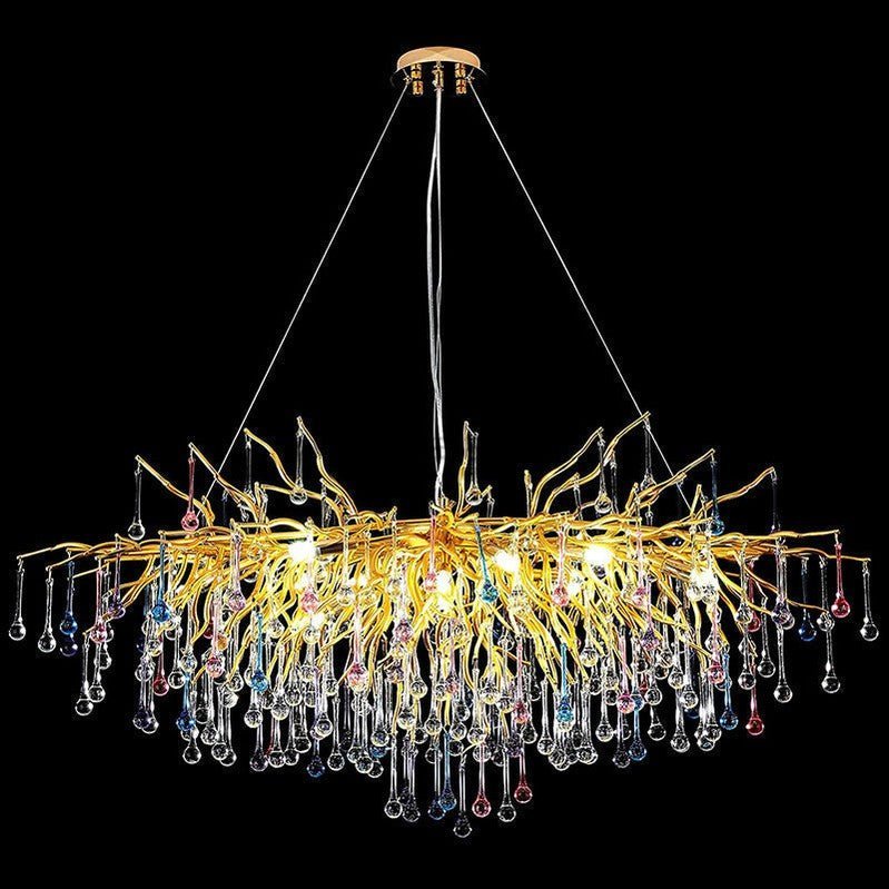 Doris Rain Crystal Branch Chandelier 54"L - Camilalamps - Ca-1538