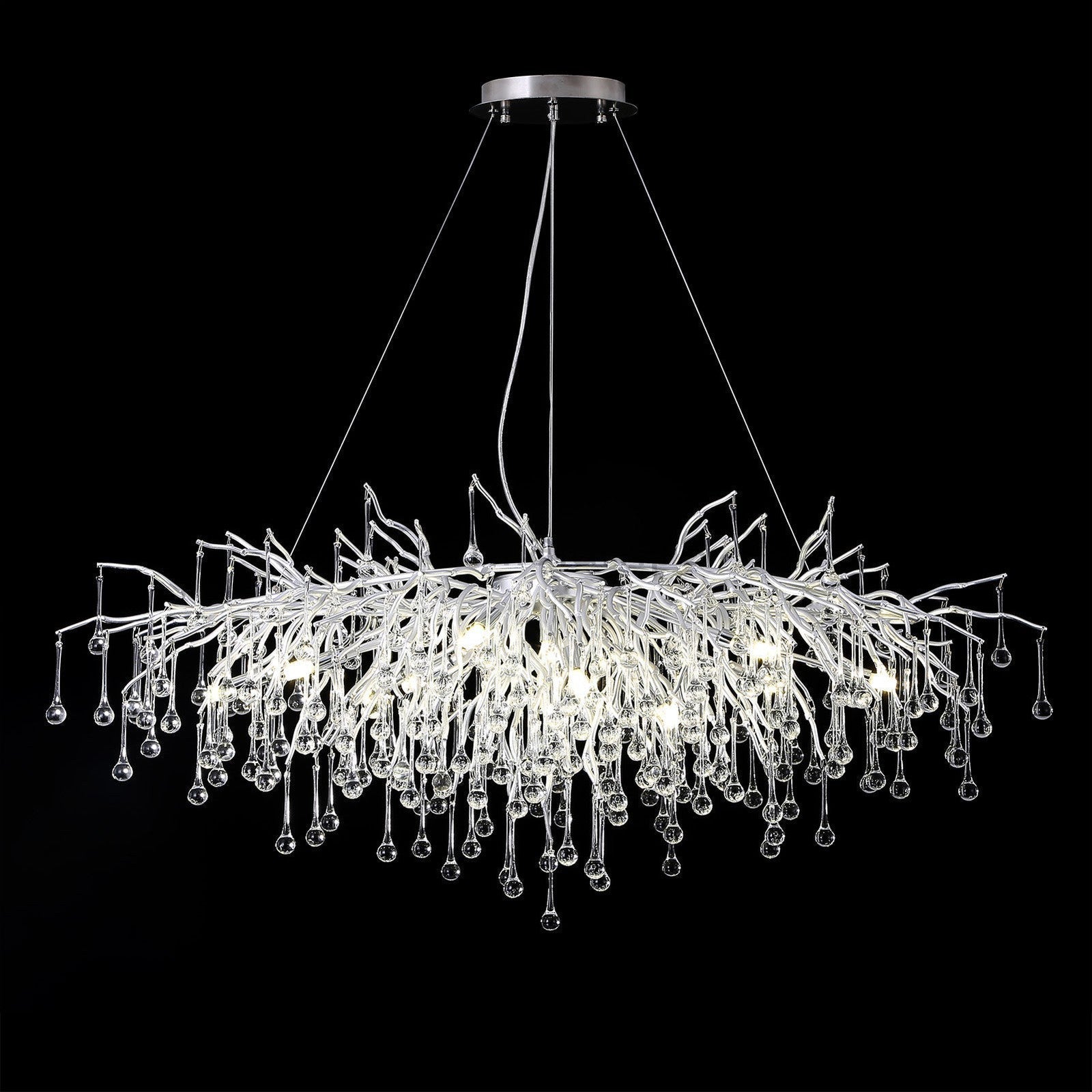 Doris Rectangle Branch Chandelier 45"L Silver - Camilalamps - CA - 532