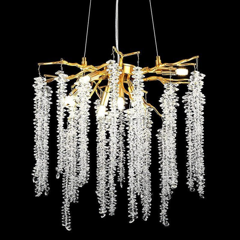 Doris White Crystal Branch Chandelier 20.5"D - Camilalamps - Ca-1537