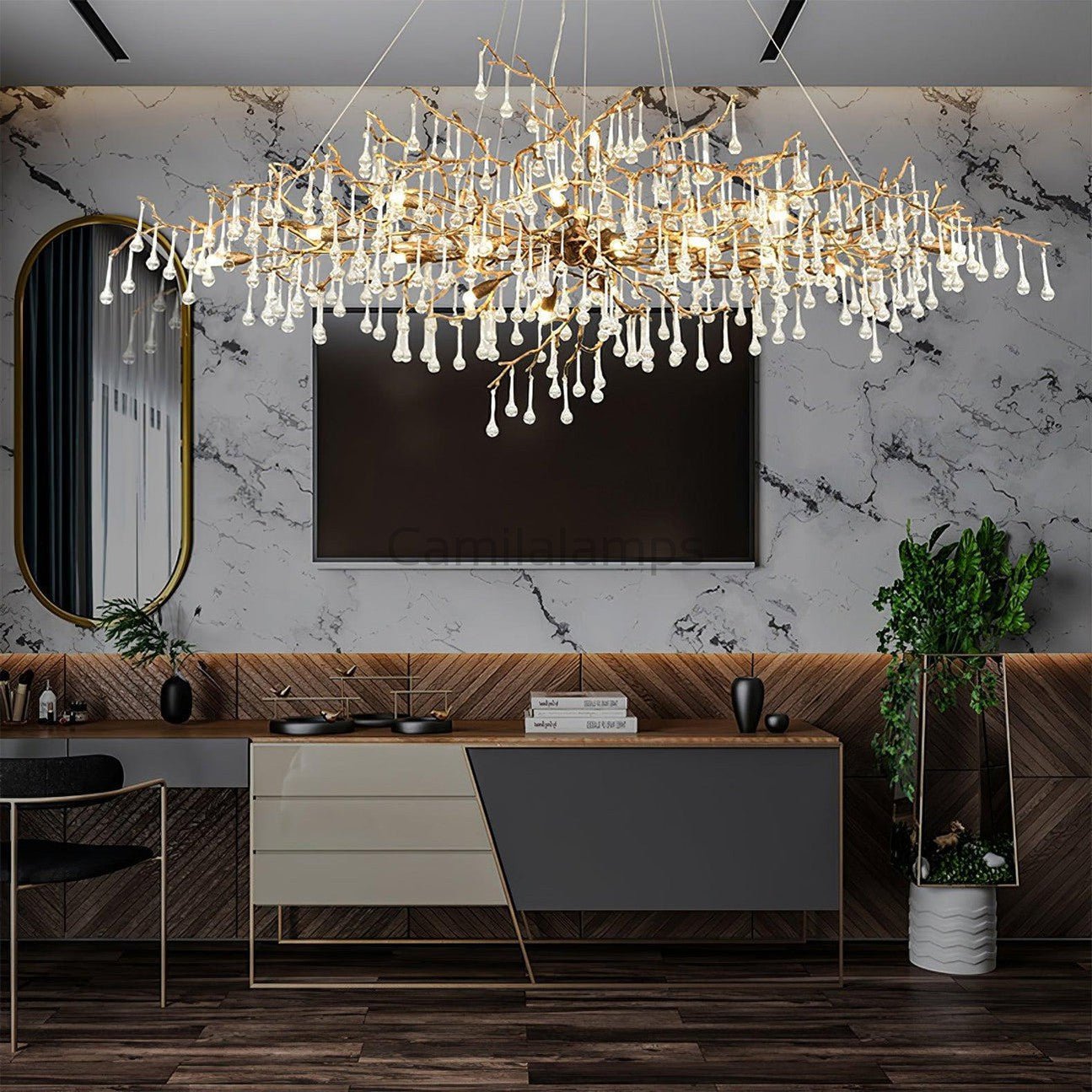 Drios Raindrop Chandelier - Camilalamps - Caa-110015a7