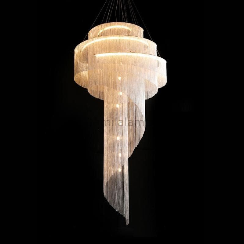 Alisa Luxury Aluminum Chain Tassel Ring Multilayer Chandelier - thebelacan