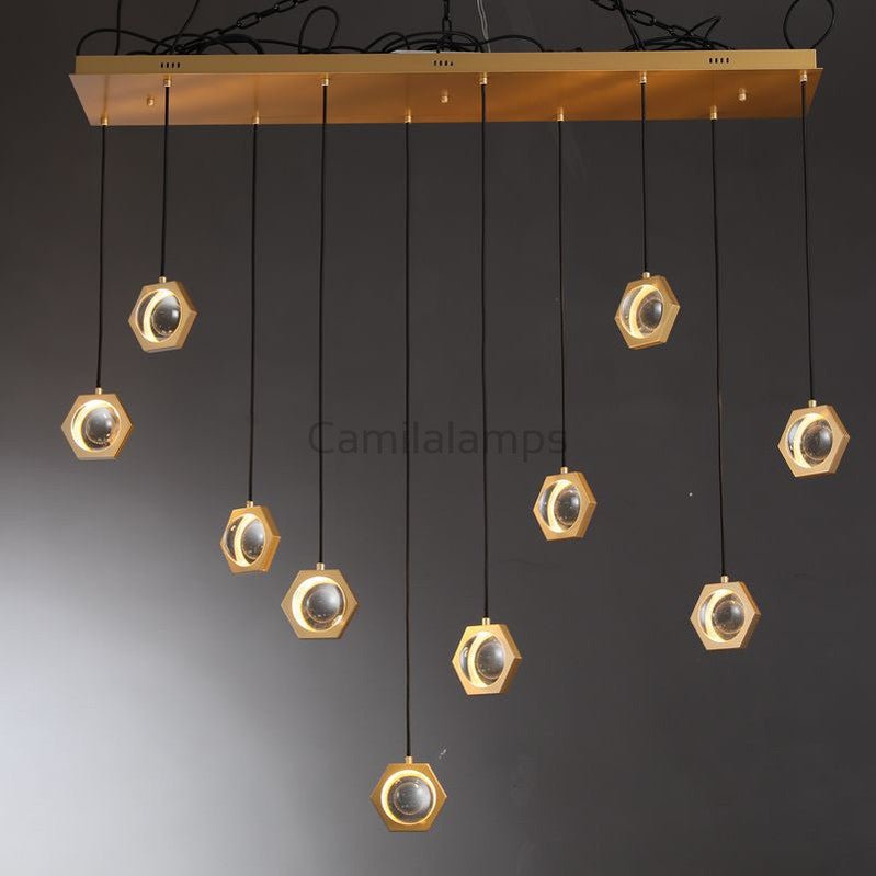 Eclatamt Planet Linear Chandelier 54", 72" - Camilalamps - CAM1421