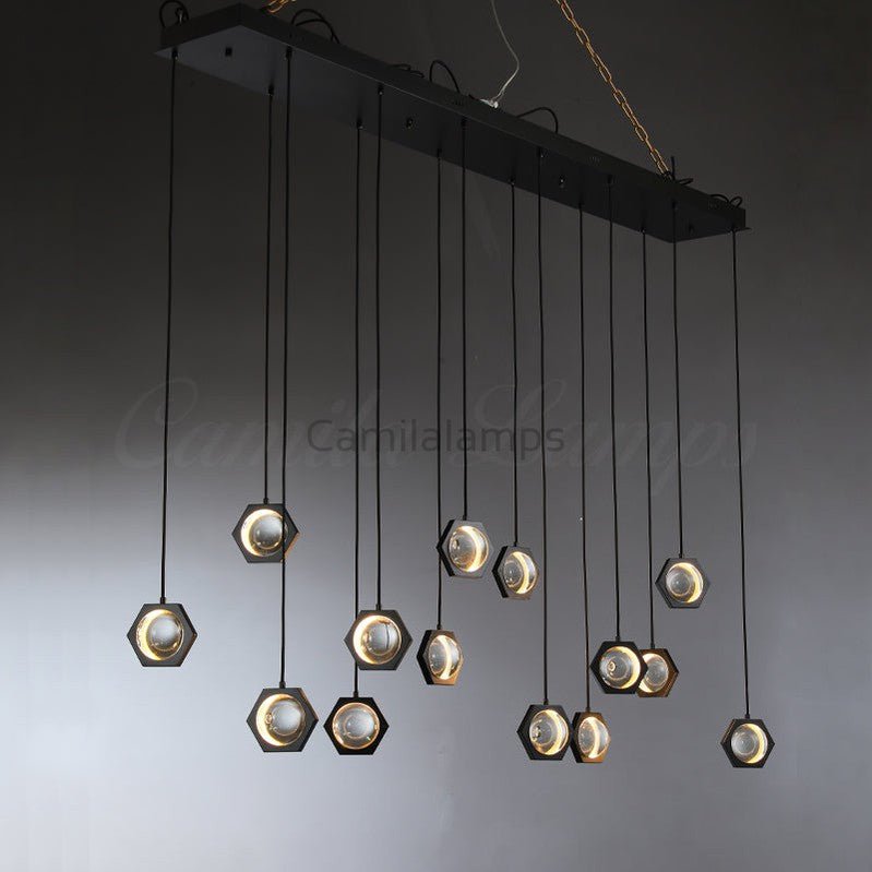 Eclatamt Planet Linear Chandelier 54", 72" - Camilalamps - CAM1421