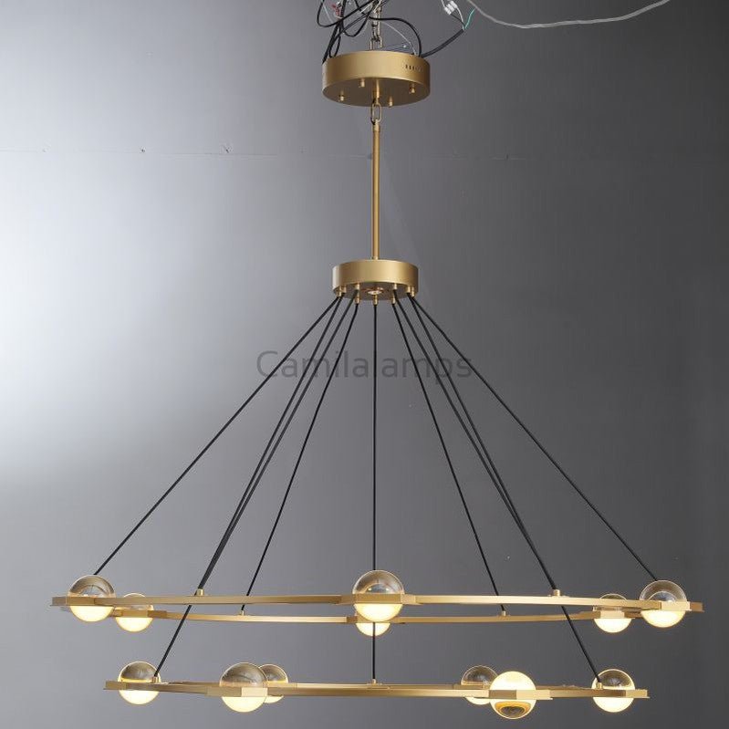 Eclatamt Planet Modern Round Two - Tier Chandelier - Camilalamps - CAM1439