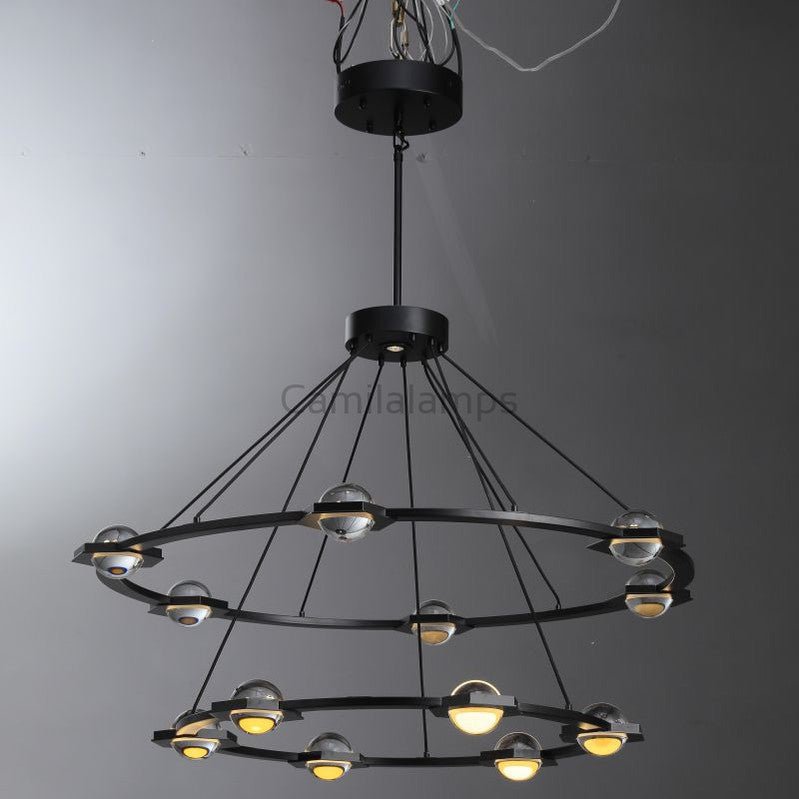 Eclatamt Planet Modern Round Two - Tier Chandelier - Camilalamps - CAM1437