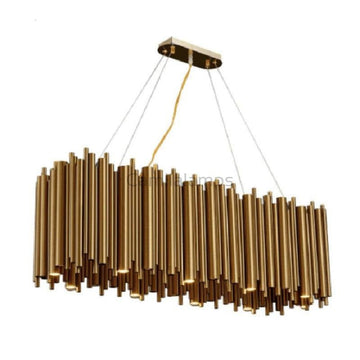 Edith Stainless Steel Tube Rectangle Chandelier - Camilalamps - ILM0328