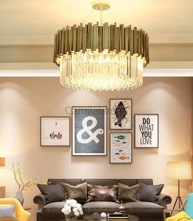 Elian Round Crystal Chandelier - Camilalamps - CA - A - 695