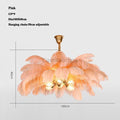 Elva Brass Palm Tree Feather Chandelier（customize 20”） - Camilalamps - CA - A - 063
