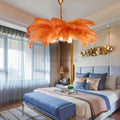 Elva Brass Palm Tree Feather Chandelier（customize 20”） - Camilalamps - CA - A - 063