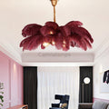 Elva Brass Palm Tree Feather Chandelier（customize 20”） - Camilalamps - CA - A - 063