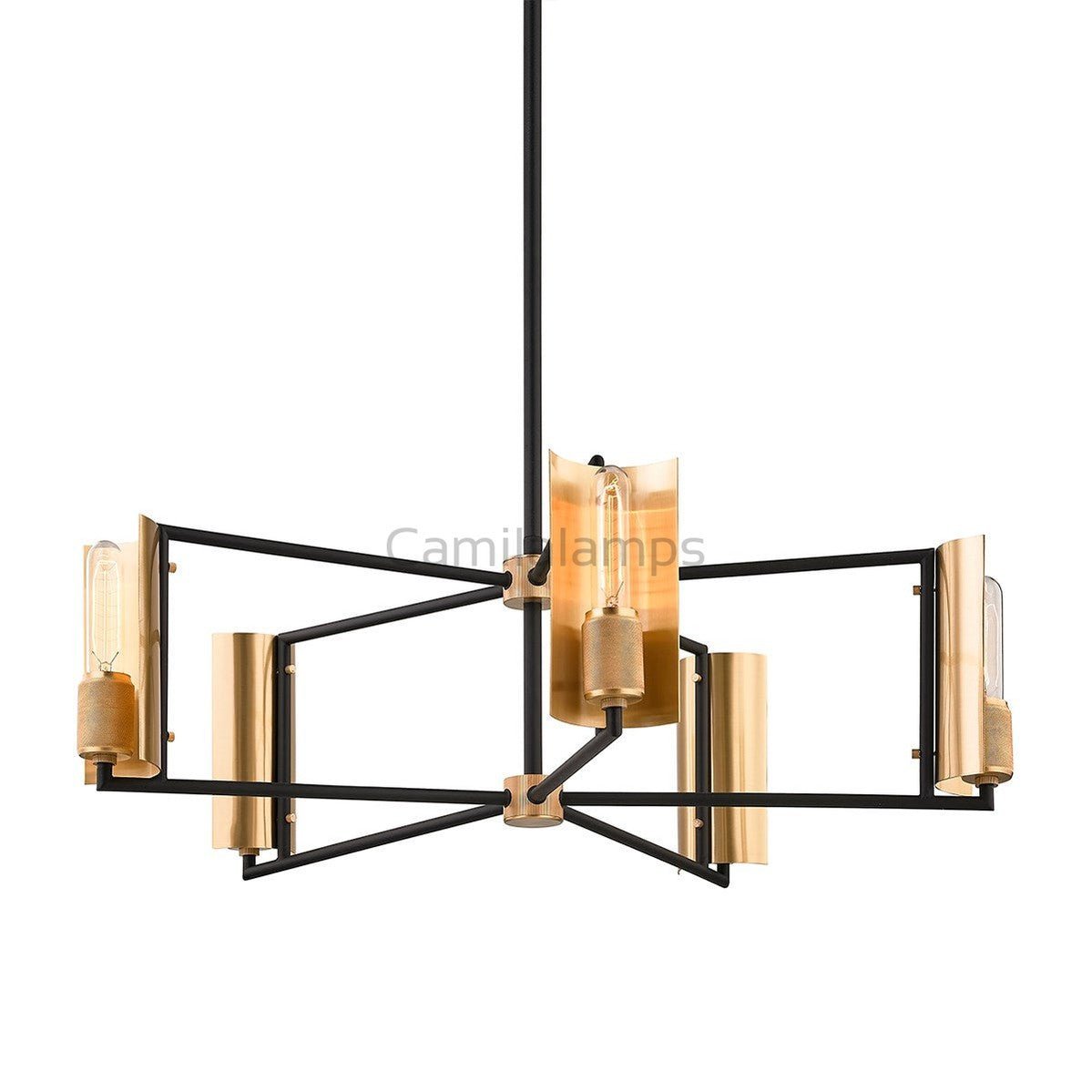 Emerson 5 Light Chandelier - Camilalamps - F6785-1SBK/BBa