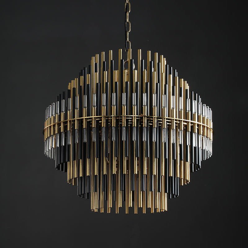 Emila Burnished Brass Chandelier 24''32''42'' - Camilalamps - CA10071
