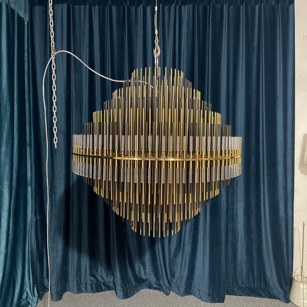 Emila Burnished Brass Chandelier 24''32''42'' - Camilalamps - CA10071