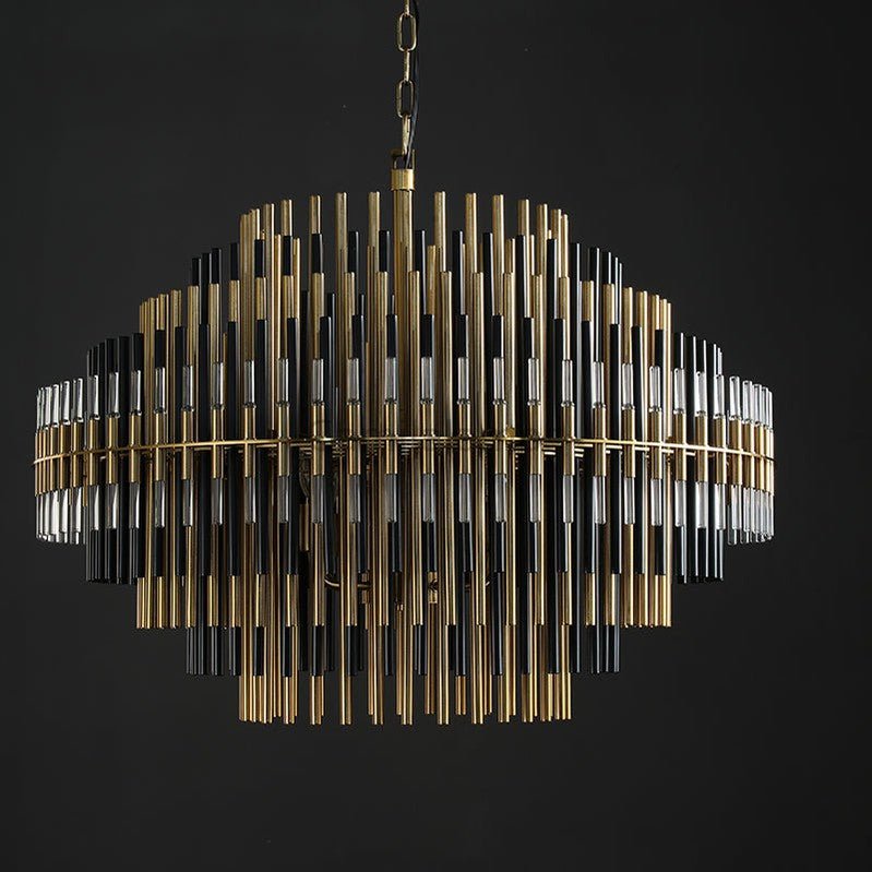 Emila Burnished Brass Chandelier 24''32''42'' - Camilalamps - CA10072
