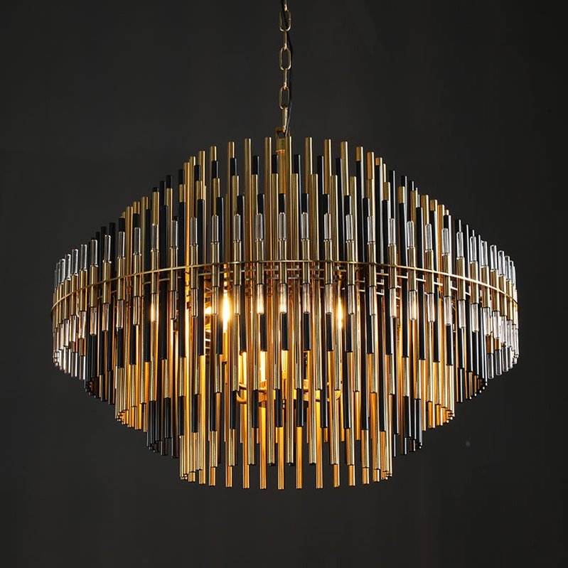 Emila Burnished Brass Chandelier 24''32''42'' - Camilalamps - CA10072