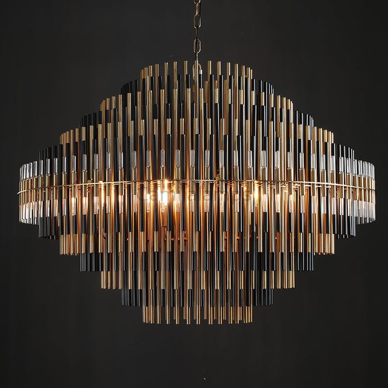 Emila Burnished Brass Chandelier 24''32''42'' - Camilalamps - CA10073