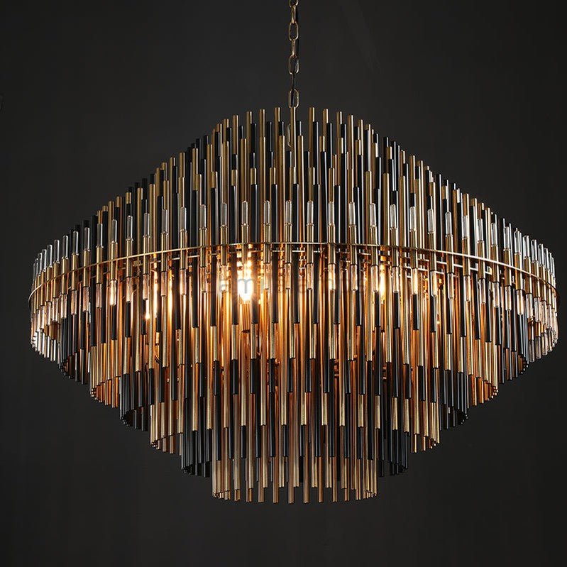 Emila Burnished Brass Chandelier 24''32''42'' - Camilalamps - CA10073