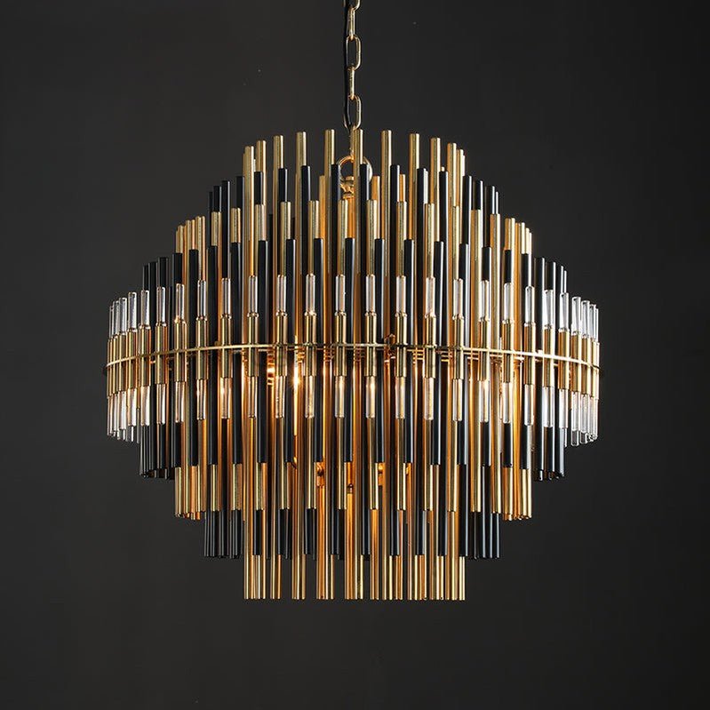 Emila Burnished Brass Chandelier 24''32''42'' - Camilalamps - CA10071