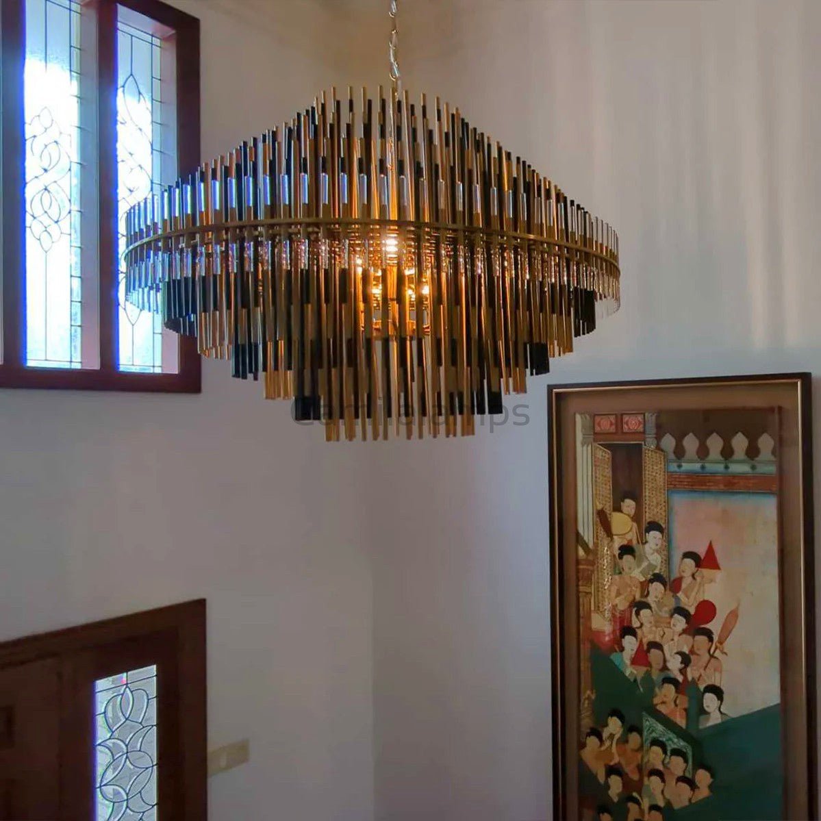 Emila Industrial Metal Tube Chandelier For Living Room - Camilalamps - CAM1204