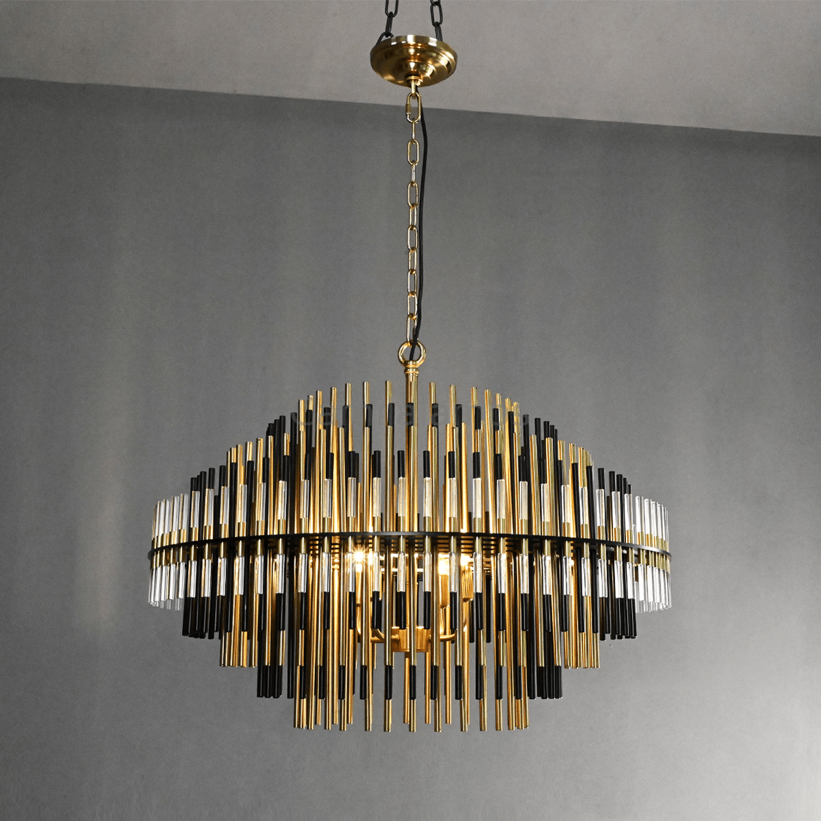 Emile Industrial Wind Round Chandelier 24" 32" 42" - Camilalamps - Ca0070