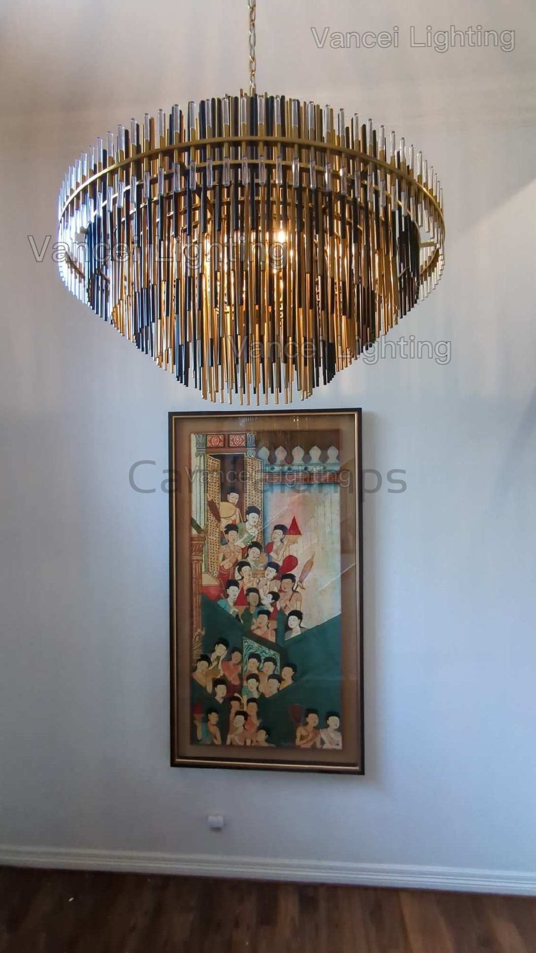 Emile Industrial Wind Round Chandelier 24" 32" 42" - Camilalamps - CA0070