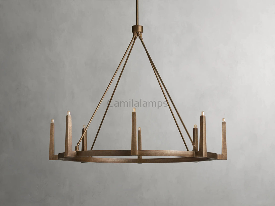 Emmet Round Chandelier 42''54'' - Camilalamps - CA-954H122