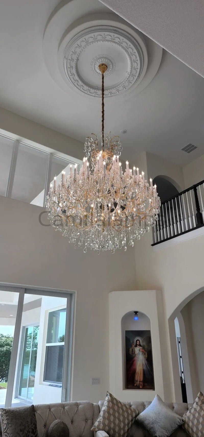 Empire candlestick Royal Crystal chandelier 60” - Camilalamps - EMP - 3