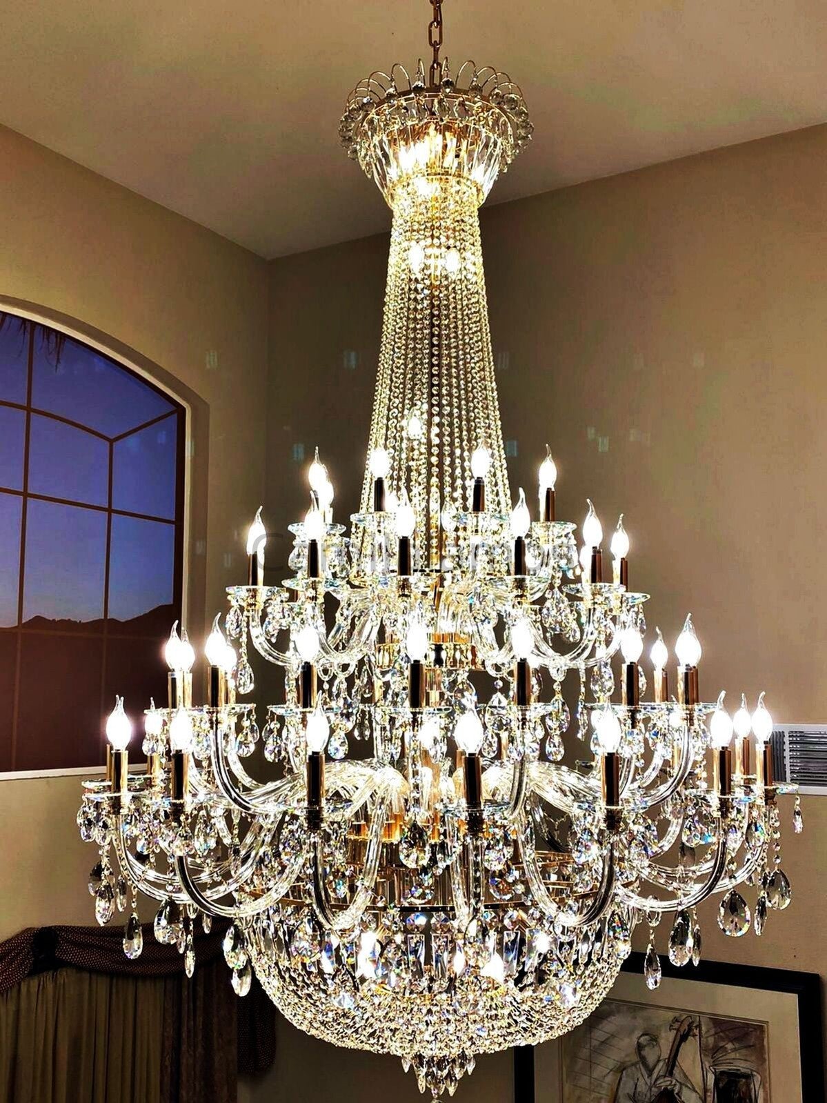 Extra Large European - style Multi - layers Candle Luxury Crystal Chandelier Gold Art Foyer/Staircase Decorative Light Fixture - Camilalamps - Ca-1X059