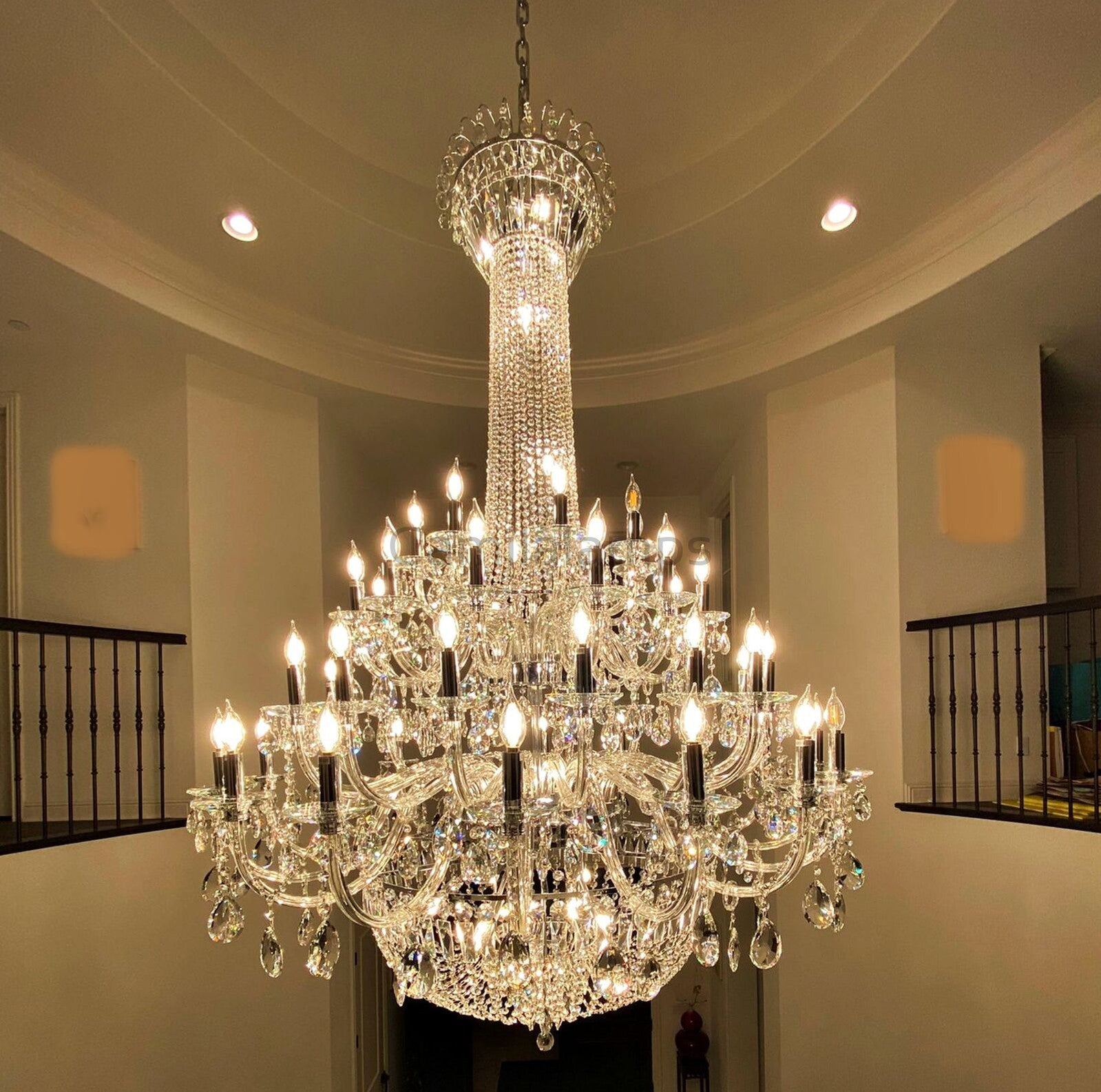 Extra Large European - style Multi - layers Candle Luxury Crystal Chandelier Gold Art Foyer/Staircase Decorative Light Fixture - Camilalamps - Ca-1X059