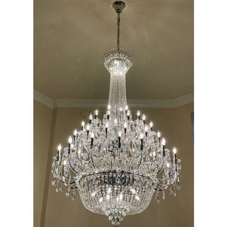 Extra Large European - style Multi - layers Candle Luxury Crystal Chandelier Gold Art Foyer/Staircase Decorative Light Fixture - Camilalamps - Ca-1X059