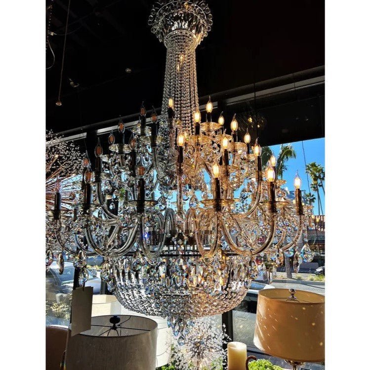 Extra Large European - style Multi - layers Candle Luxury Crystal Chandelier Gold Art Foyer/Staircase Decorative Light Fixture - Camilalamps - Ca-1X059